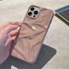 For iPhone 15 Pro Water Ripple Electroplating Paint TPU Phone Case(Pink Brown) - 3