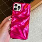 For iPhone 15 Pro Water Ripple Electroplating Paint TPU Phone Case(Rose Red) - 1