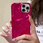 For iPhone 15 Pro Water Ripple Electroplating Paint TPU Phone Case(Rose Red) - 2
