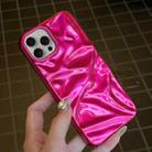 For iPhone 15 Pro Water Ripple Electroplating Paint TPU Phone Case(Rose Red) - 3