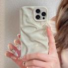 For iPhone 15 Pro Water Ripple Electroplating Paint TPU Phone Case(Milky White) - 2