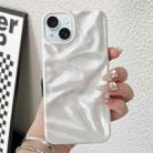 For iPhone 15 Plus Water Ripple Electroplating Paint TPU Phone Case(White) - 1