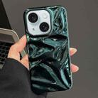 For iPhone 15 Plus Water Ripple Electroplating Paint TPU Phone Case(Bright Green) - 1