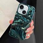 For iPhone 15 Plus Water Ripple Electroplating Paint TPU Phone Case(Bright Green) - 2