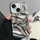 For iPhone 15 Plus Water Ripple Electroplating Paint TPU Phone Case(Bright Silver) - 1