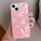 For iPhone 15 Plus Water Ripple Electroplating Paint TPU Phone Case(Pink) - 1