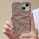 For iPhone 15 Plus Water Ripple Electroplating Paint TPU Phone Case(Pink Brown) - 2