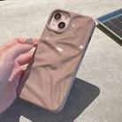 For iPhone 15 Plus Water Ripple Electroplating Paint TPU Phone Case(Pink Brown) - 3