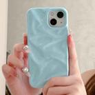 For iPhone 15 Plus Water Ripple Electroplating Paint TPU Phone Case(Sky Blue) - 2