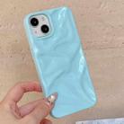 For iPhone 15 Plus Water Ripple Electroplating Paint TPU Phone Case(Sky Blue) - 3