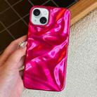 For iPhone 15 Plus Water Ripple Electroplating Paint TPU Phone Case(Rose Red) - 1