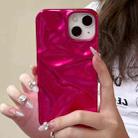 For iPhone 15 Plus Water Ripple Electroplating Paint TPU Phone Case(Rose Red) - 2