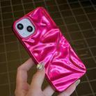 For iPhone 15 Plus Water Ripple Electroplating Paint TPU Phone Case(Rose Red) - 3