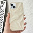 For iPhone 15 Plus Water Ripple Electroplating Paint TPU Phone Case(Milky White) - 1