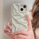 For iPhone 15 Plus Water Ripple Electroplating Paint TPU Phone Case(Milky White) - 2