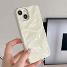 For iPhone 15 Plus Water Ripple Electroplating Paint TPU Phone Case(Milky White) - 3