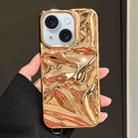 For iPhone 15 Water Ripple Electroplating Paint TPU Phone Case(Bright Gold) - 1