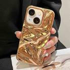 For iPhone 15 Water Ripple Electroplating Paint TPU Phone Case(Bright Gold) - 2