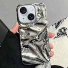 For iPhone 15 Water Ripple Electroplating Paint TPU Phone Case(Bright Silver) - 1