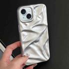 For iPhone 15 Water Ripple Electroplating Paint TPU Phone Case(Silver) - 1