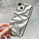 For iPhone 15 Water Ripple Electroplating Paint TPU Phone Case(Silver) - 3