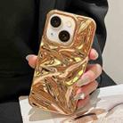 For iPhone 14 Plus Water Ripple Electroplating Paint TPU Phone Case(Bright Gold) - 2