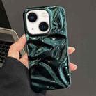 For iPhone 14 Plus Water Ripple Electroplating Paint TPU Phone Case(Bright Green) - 1