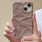 For iPhone 14 Plus Water Ripple Electroplating Paint TPU Phone Case(Pink Brown) - 2