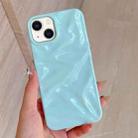 For iPhone 14 Plus Water Ripple Electroplating Paint TPU Phone Case(Sky Blue) - 1