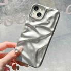 For iPhone 14 Plus Water Ripple Electroplating Paint TPU Phone Case(Silver) - 3