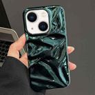 For iPhone 14 Water Ripple Electroplating Paint TPU Phone Case(Bright Green) - 1