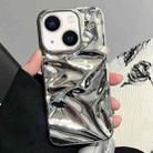 For iPhone 14 Water Ripple Electroplating Paint TPU Phone Case(Bright Silver) - 1