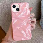 For iPhone 14 Water Ripple Electroplating Paint TPU Phone Case(Pink) - 1