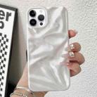 For iPhone 14 Pro Water Ripple Electroplating Paint TPU Phone Case(White) - 1