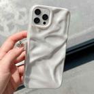 For iPhone 14 Pro Water Ripple Electroplating Paint TPU Phone Case(White) - 3