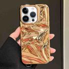 For iPhone 14 Pro Water Ripple Electroplating Paint TPU Phone Case(Bright Gold) - 1