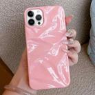 For iPhone 14 Pro Water Ripple Electroplating Paint TPU Phone Case(Pink) - 1