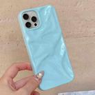 For iPhone 14 Pro Water Ripple Electroplating Paint TPU Phone Case(Sky Blue) - 3