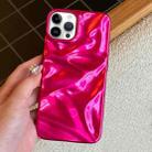 For iPhone 14 Pro Water Ripple Electroplating Paint TPU Phone Case(Rose Red) - 1