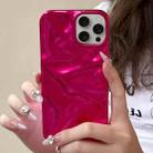 For iPhone 14 Pro Water Ripple Electroplating Paint TPU Phone Case(Rose Red) - 2