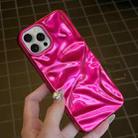 For iPhone 14 Pro Water Ripple Electroplating Paint TPU Phone Case(Rose Red) - 3