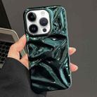 For iPhone 14 Pro Max Water Ripple Electroplating Paint TPU Phone Case(Bright Green) - 1