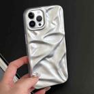 For iPhone 14 Pro Max Water Ripple Electroplating Paint TPU Phone Case(Silver) - 1