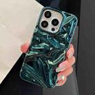 For iPhone 13 Pro Max Water Ripple Electroplating Paint TPU Phone Case(Bright Green) - 2