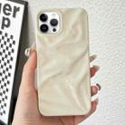 For iPhone 13 Pro Max Water Ripple Electroplating Paint TPU Phone Case(Milky White) - 1