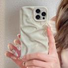 For iPhone 13 Pro Max Water Ripple Electroplating Paint TPU Phone Case(Milky White) - 2