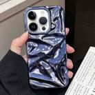 For iPhone 13 Pro Water Ripple Electroplating Paint TPU Phone Case(Dark Blue) - 1