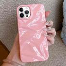 For iPhone 13 Pro Water Ripple Electroplating Paint TPU Phone Case(Pink) - 1