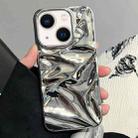 For iPhone 13 Water Ripple Electroplating Paint TPU Phone Case(Bright Silver) - 1