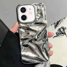 For iPhone 12 Water Ripple Electroplating Paint TPU Phone Case(Bright Silver) - 1